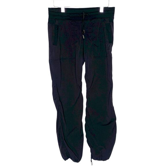 Lululemon 10 Dance Studio Pants Unlined Dark Gray Black Drawstring Ankle - Picture 1 of 8